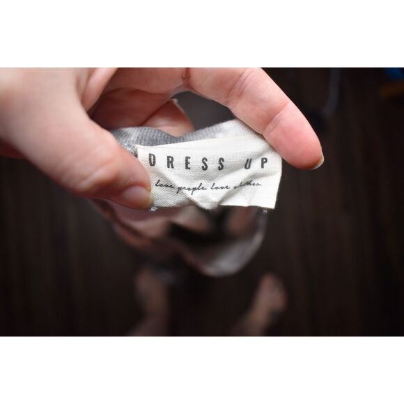 Dress Up Love People Love Clothes Tie Dye Sweatshirt Babydoll Dress White Gray - Picture 4 of 6